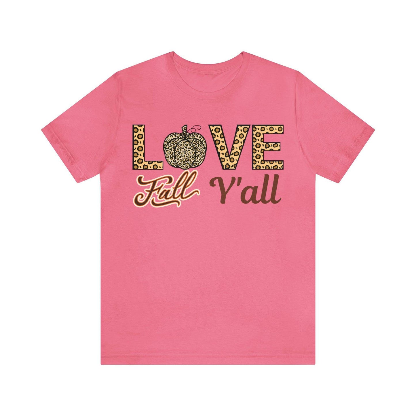 Leopard Print Love Fall Y'all Shirt, Pumpkin Shirt, Fall Shirt for Fall Lovers, Fall Gift - Giftsmojo