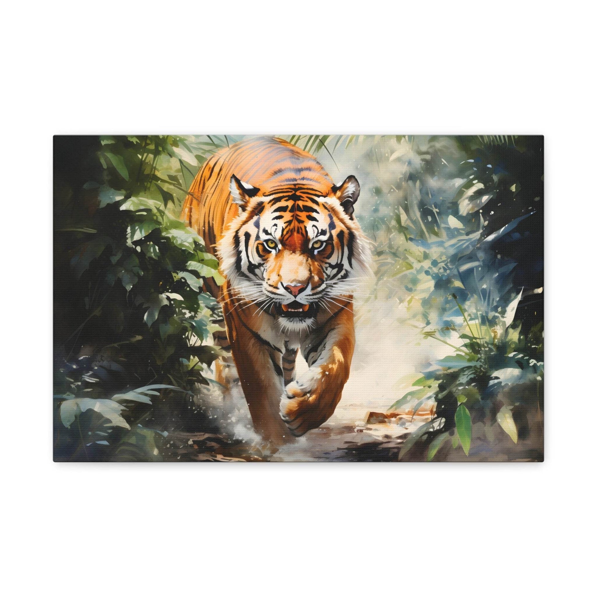 Watercolor Tiger In Nature Art Canvas Gallery Wraps Tiger Print Large Canvas Art Animal Wall Art minimalist Wall Art Lover Gift - Giftsmojo