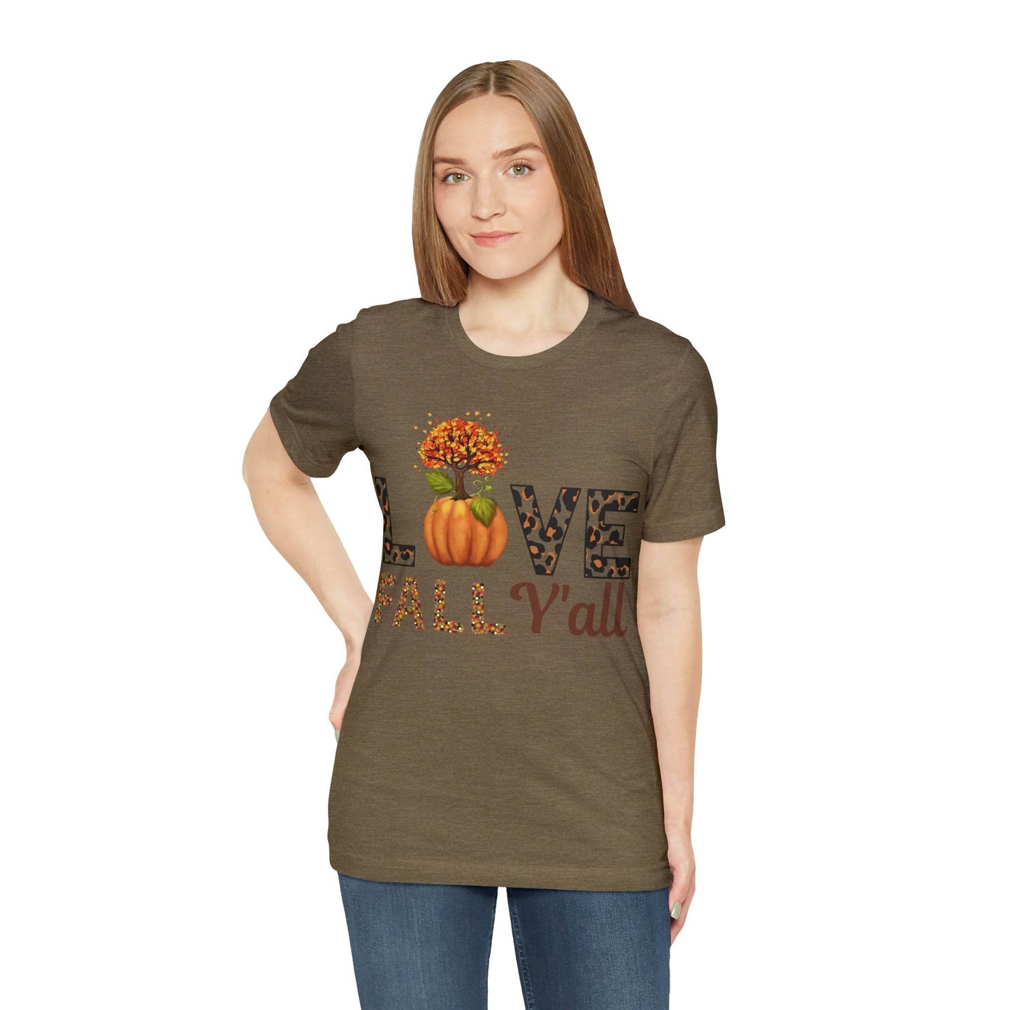 Leopard Print Love Fall Y'all shirt, Autumn Shirt, Fall shirt, Fall Gift - Giftsmojo