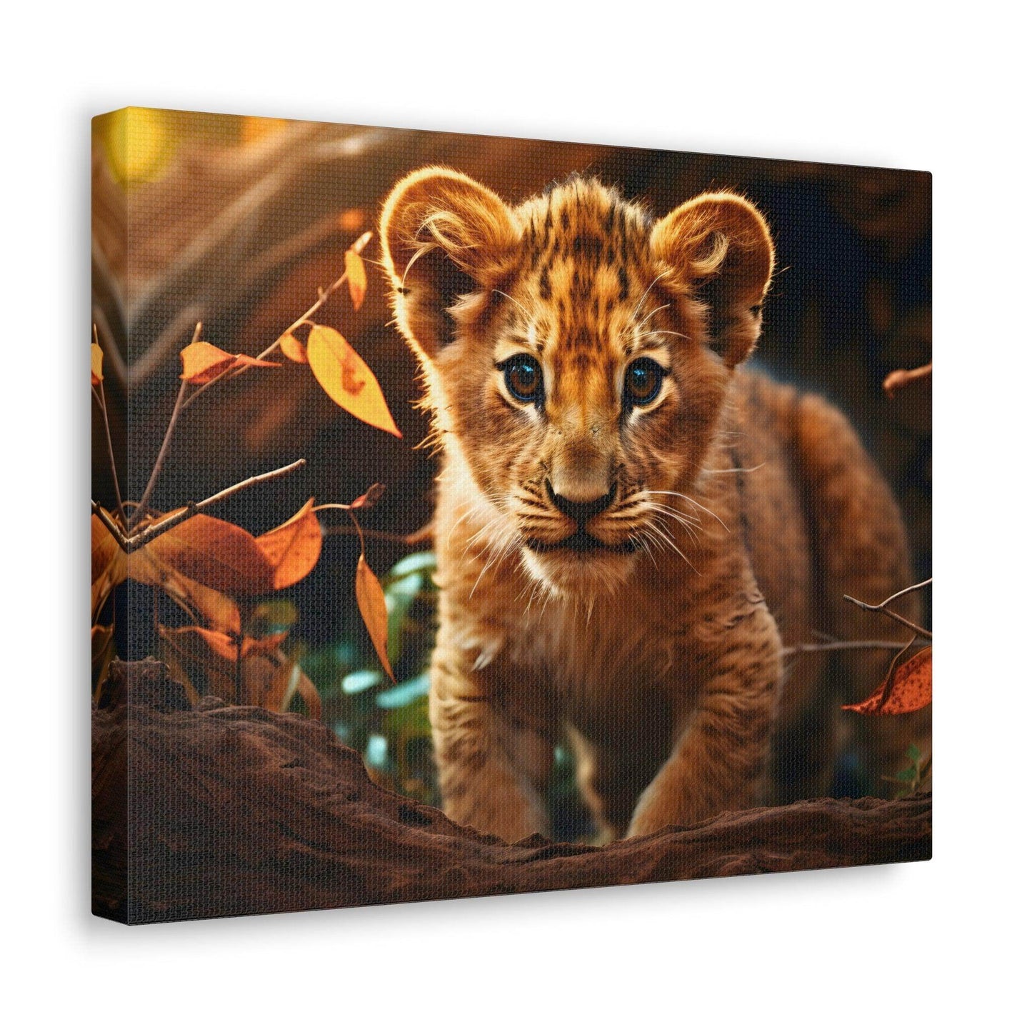 Baby Lion Cub Print Animal Nature Art Safari Nursery Canvas Gallery Wraps Baby Lion Print Large Canvas Art Animal Wall Art Lover Gift - Giftsmojo