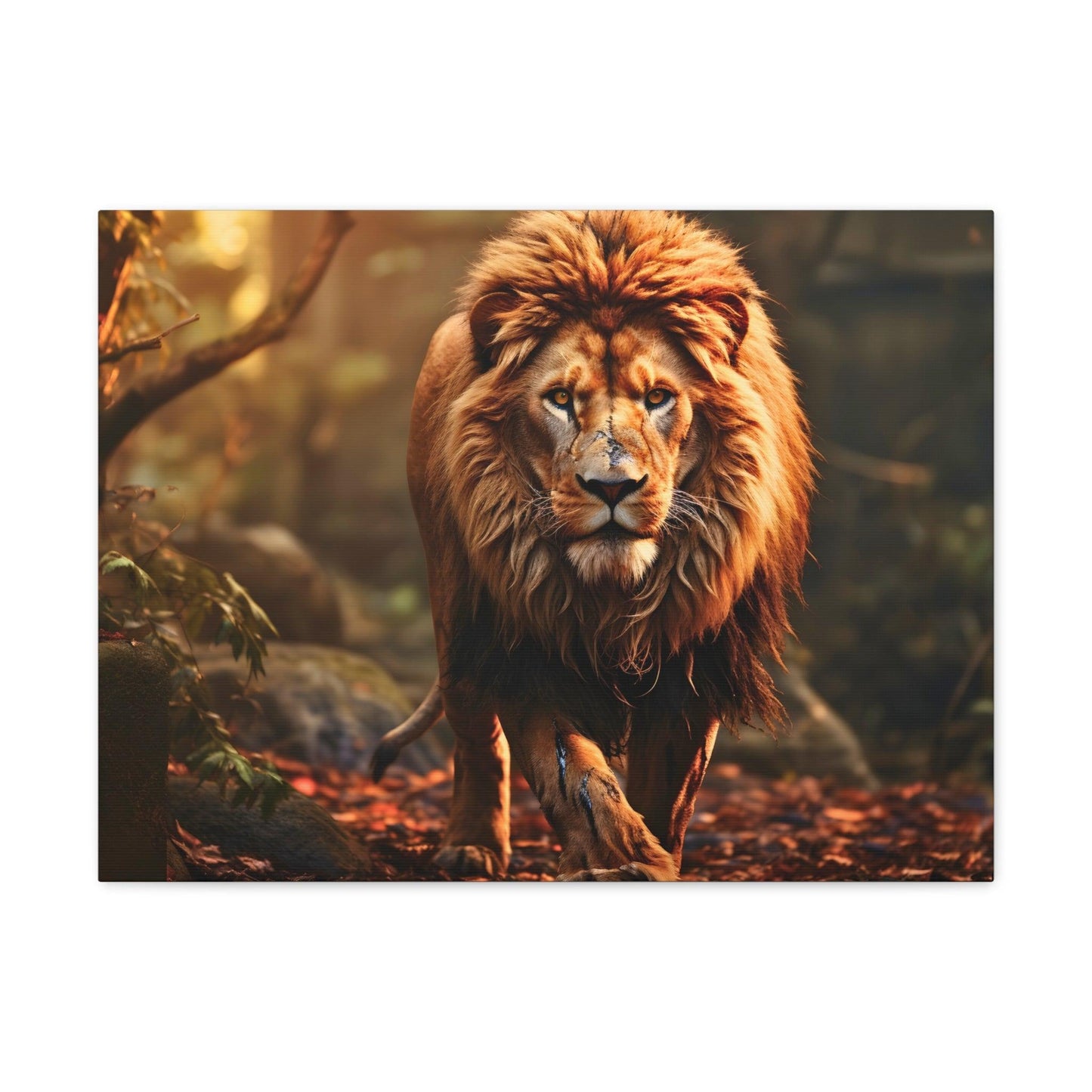Wounded Lion In Nature Art Canvas Gallery Wraps Lion Print Large Canvas Art Animal Wall Art minimalist Wall Art Lover Gift