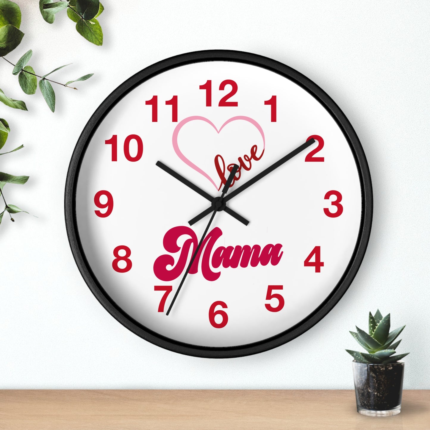 Heart Mama Wall Clock - Mother's Day Gift, Mom Birthday Gift, Nursery Decor