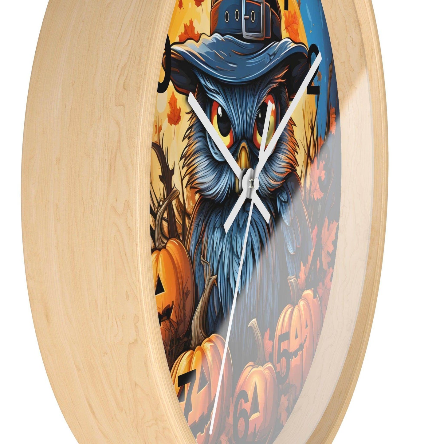 Happy HALLOTHANKSMAS Wall Clock Halloween Wall Clocks Thanksgiving Clock Fall Clock Halloween Decor - Giftsmojo