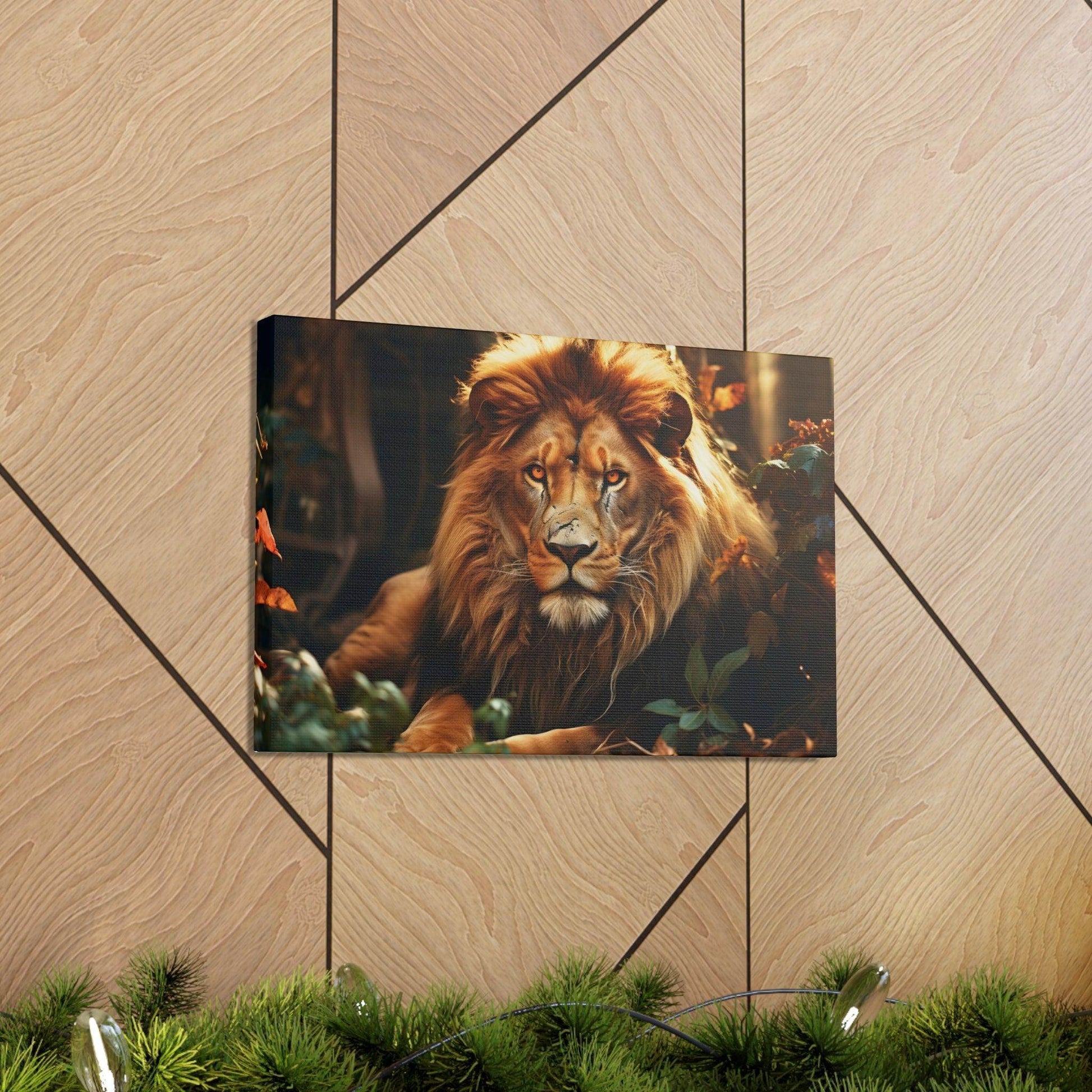 Lion In Nature Art Canvas Gallery Wraps Lion Print Large Canvas Art Animal Wall Art minimalist Wall Art Lover Gift - Giftsmojo