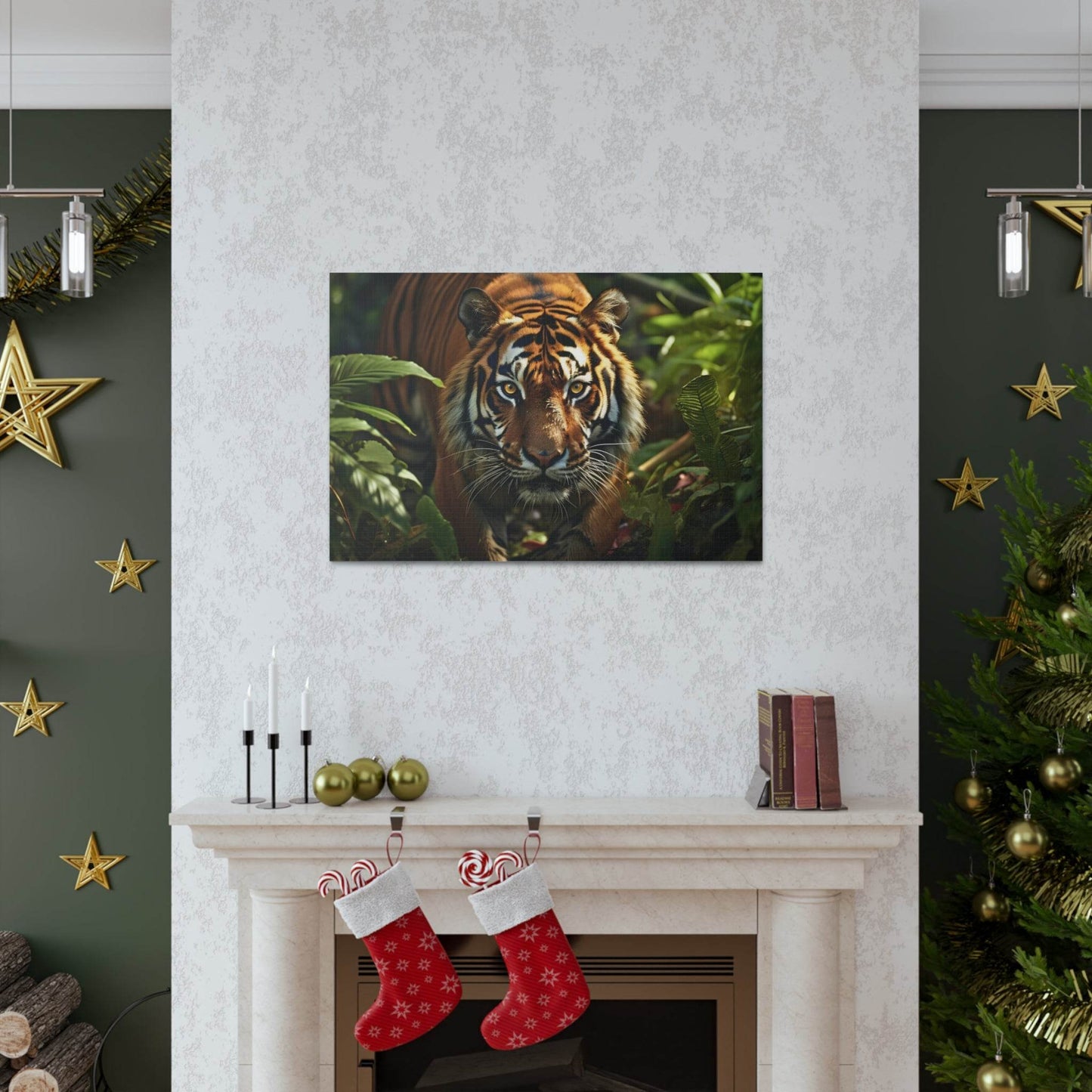 Tiger In Nature Art Canvas Gallery Wraps Tiger Print Large Canvas Art Animal Wall Art minimalist Wall Art Lover Gift - Giftsmojo