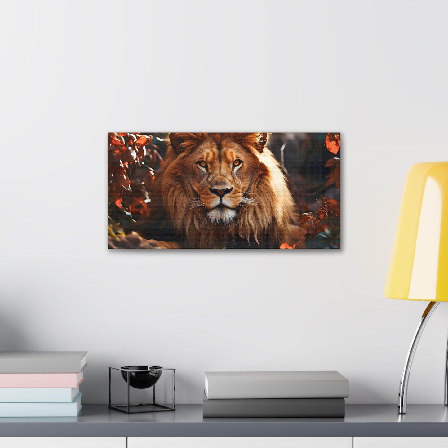 Lion In Nature Art Canvas Gallery Wraps Lion Print Large Canvas Art Animal Wall Art minimalist Wall Art Lover Gift - Giftsmojo