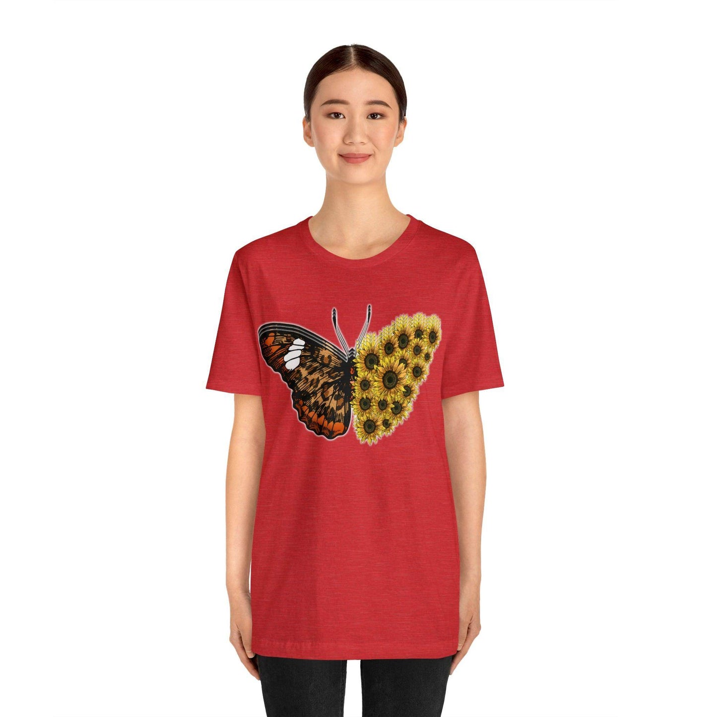 Butterfly Shirt, Sunflower Shirt, Insect Shirt Nature love T shirtFloral Tee Shirt, Flower Shirt, Garden Shirt, Womens Fall Summer shirt - Giftsmojo