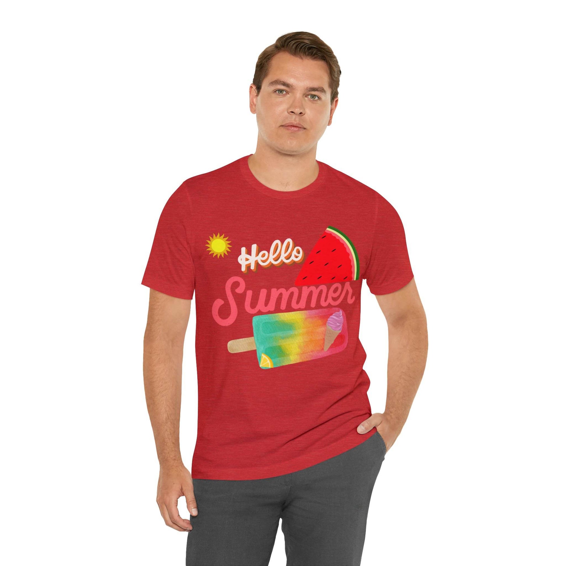 Hello Summer Shirt, Hello Summer, Summer shirts for women and men, Funny Shirt, Summer Vibes, Trendy Fashion, Summertime Fun - Giftsmojo