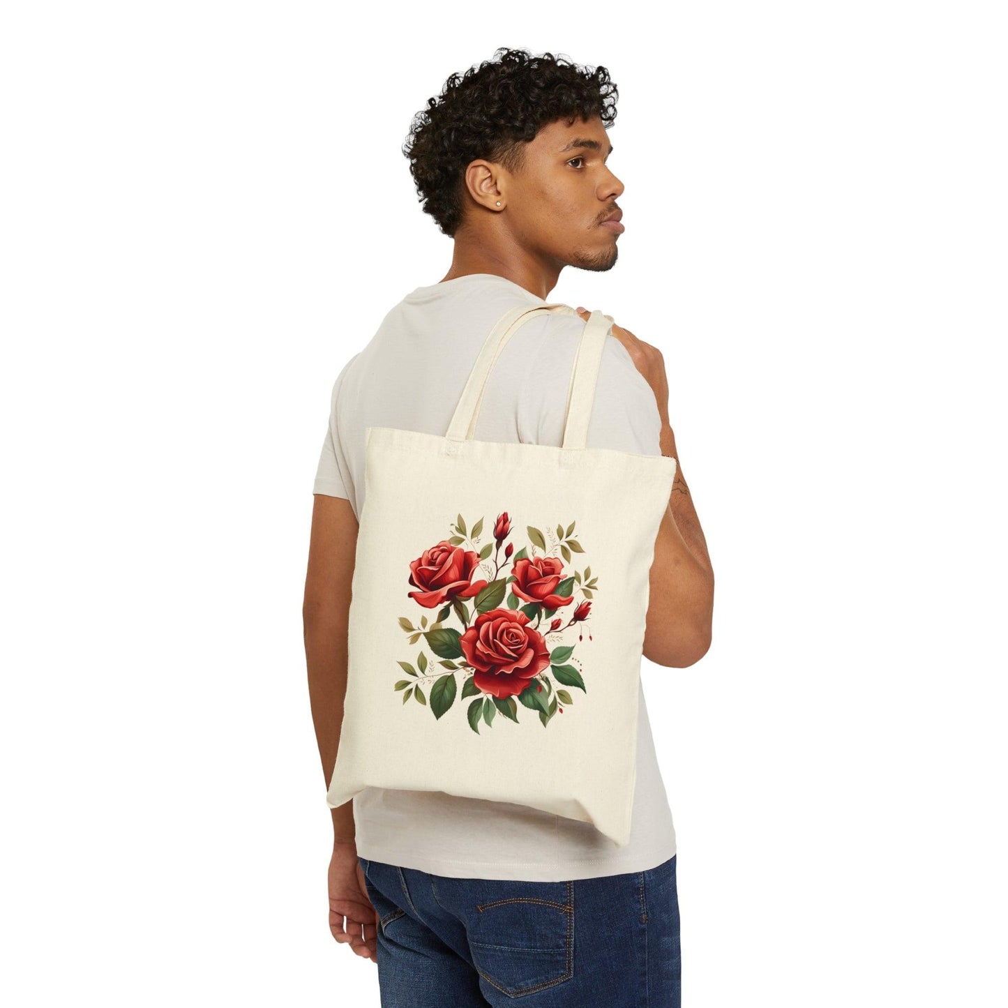 Christmas Bag Floral Tote Bag Christmas Flower Totes Canvas Tote Bag Shopping Bag Gift For Women Totes Birthday Gift Bag Bridal Gift Tote Bag - Giftsmojo