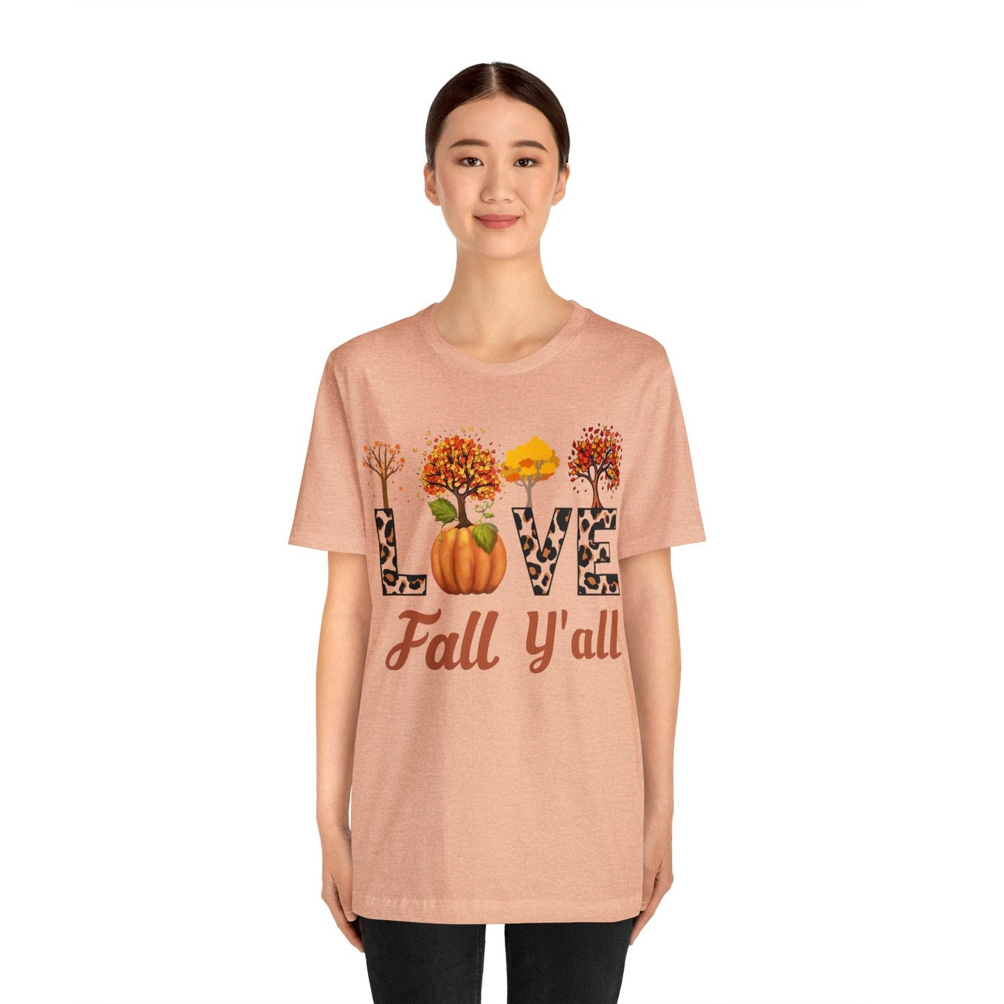 Leopard Print Love Fall Y'all, Fall shirt, Fall lover gift, Nature lover gift. - Giftsmojo