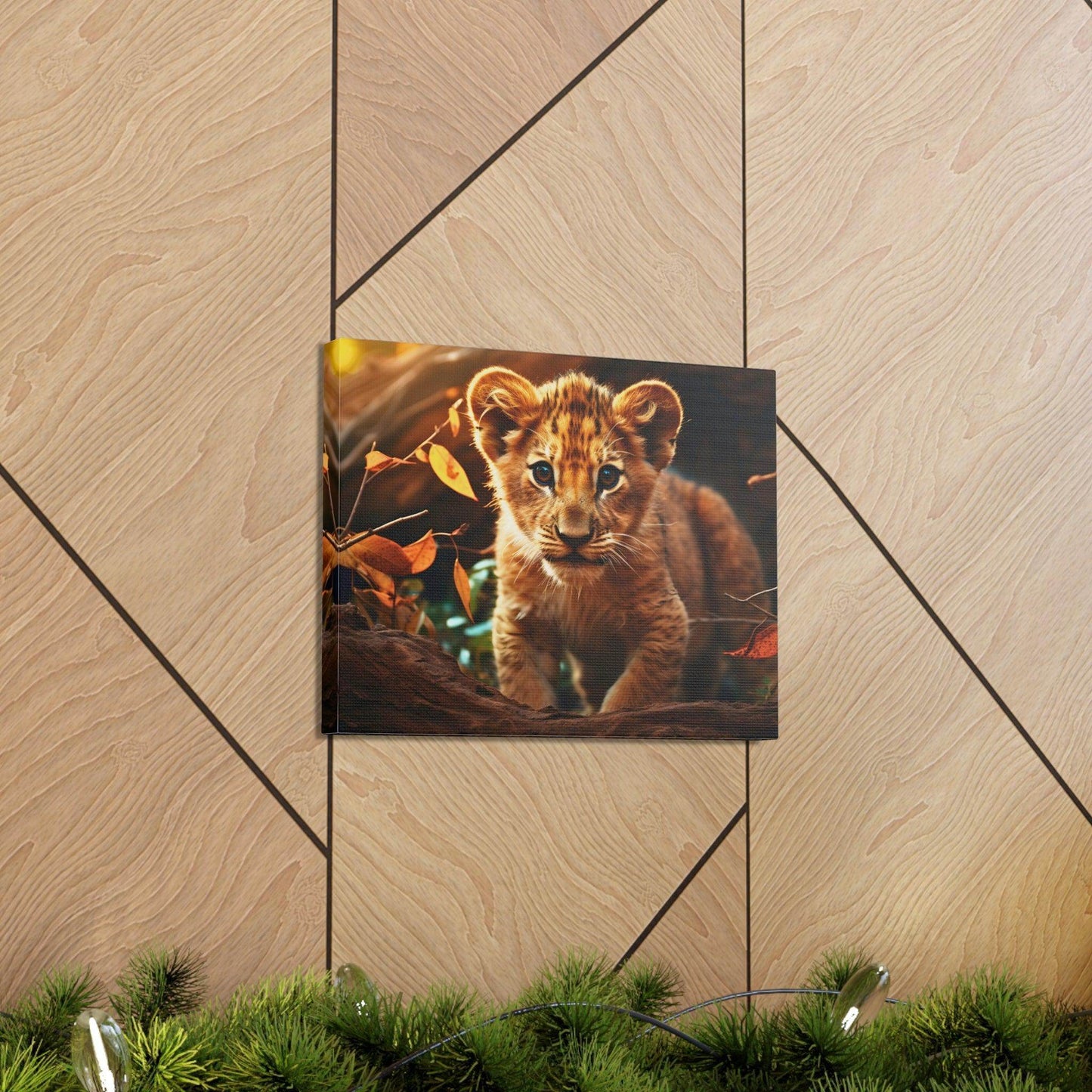 Baby Lion Cub Print Animal Nature Art Safari Nursery Canvas Gallery Wraps Baby Lion Print Large Canvas Art Animal Wall Art Lover Gift - Giftsmojo