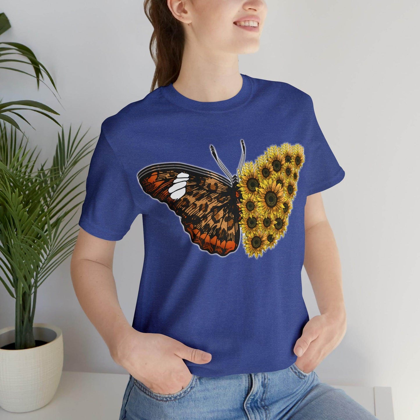 Butterfly Shirt, Sunflower Shirt, Insect Shirt Nature love T shirtFloral Tee Shirt, Flower Shirt, Garden Shirt, Womens Fall Summer shirt - Giftsmojo
