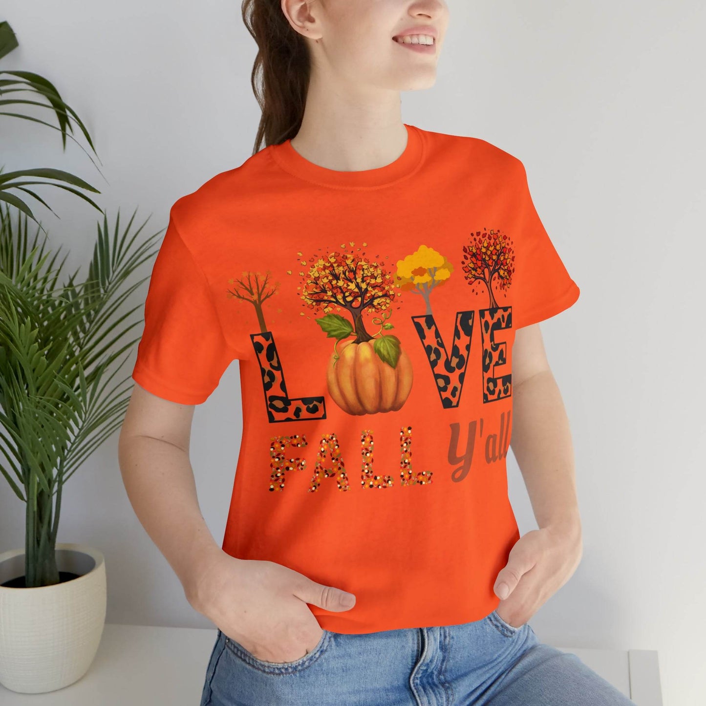 Leopard Print Love Fall Y'all, Fall shirt, Fall lover gift - Giftsmojo