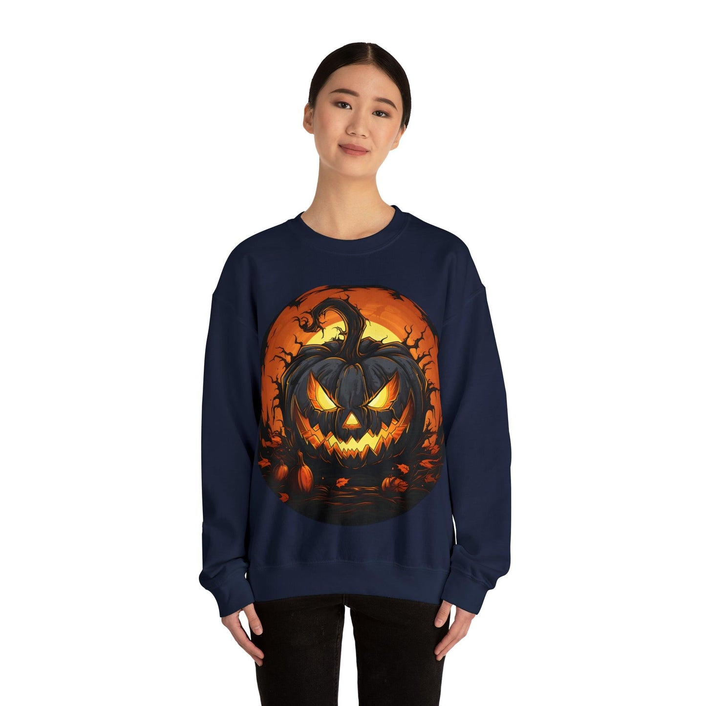 Scary Jack O Lantern Retro Halloween Sweatshirt: Your Spooky Style Statement - Giftsmojo