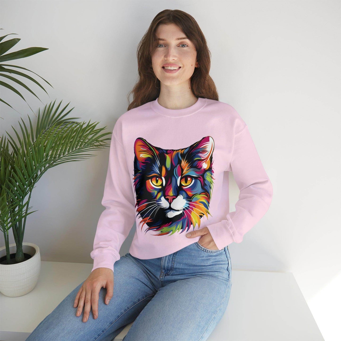 Retro Cat Lover Sweater Animal Lover Gift Cute Cat Mom Gift Cat Lover Gift Vintage Cat Mom Sweatshirt Cat Sweatshirt Cat Crewneck Sweatshirt - Giftsmojo