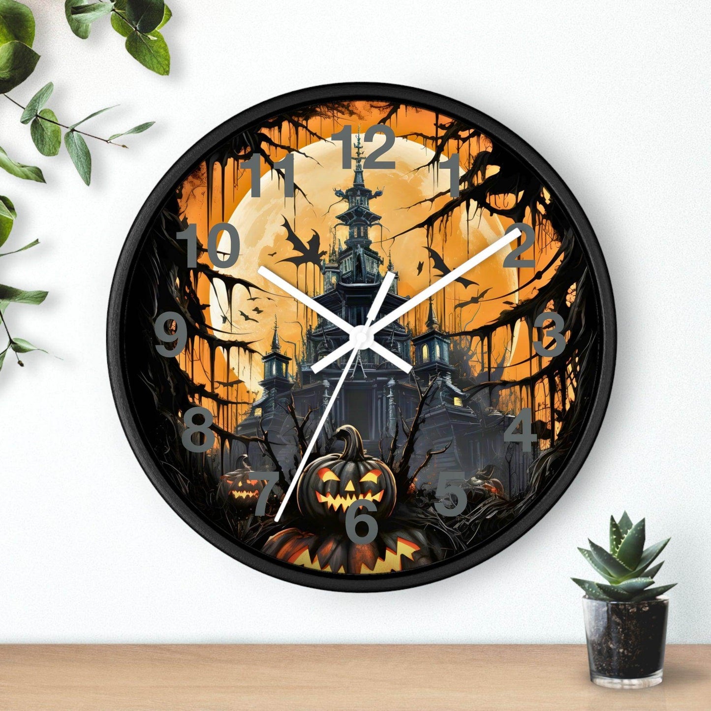 Halloween Ghost Wall Clock Halloween Wall Clocks Halloween Clock Fall Clock Halloween Decor - Giftsmojo