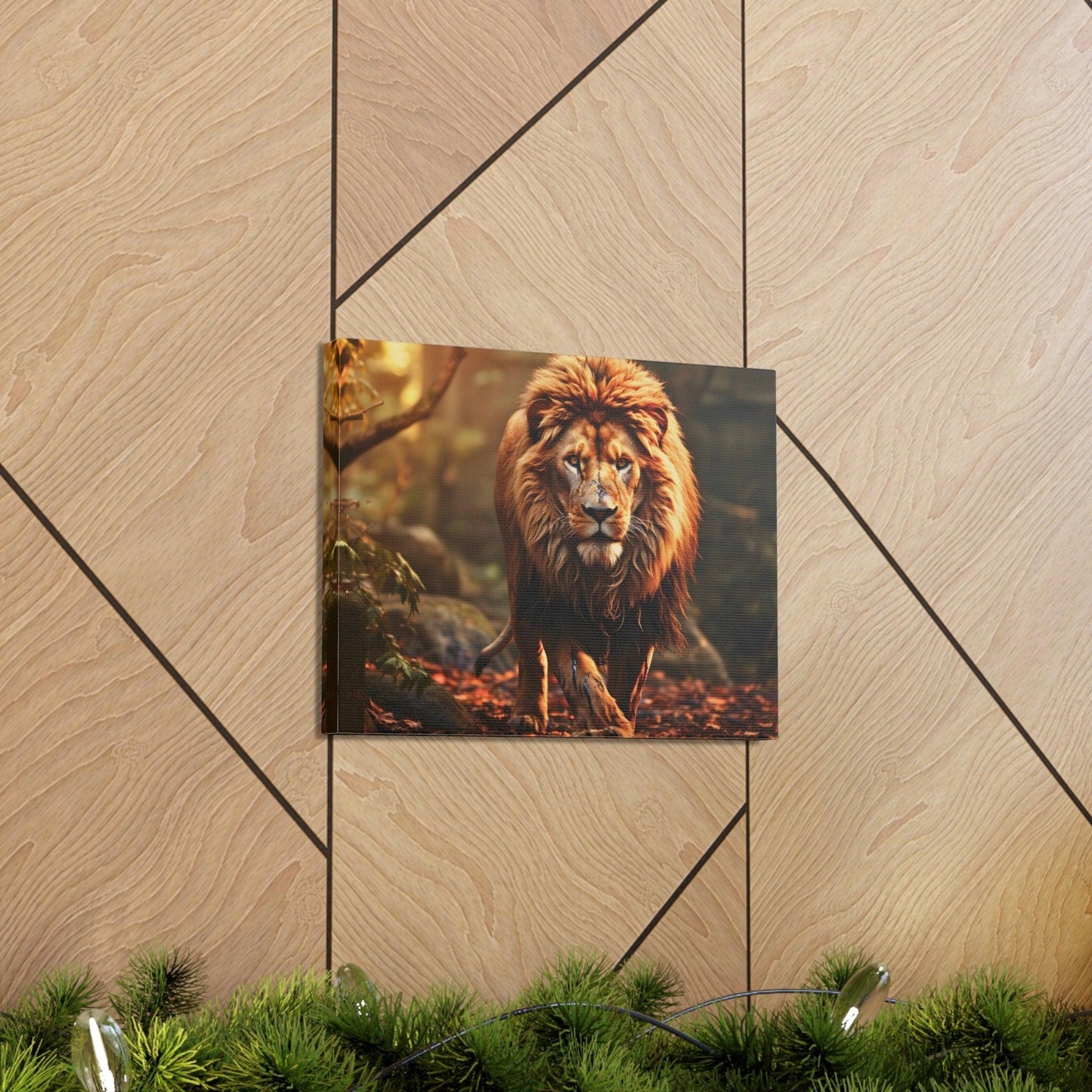Wounded Lion In Nature Art Canvas Gallery Wraps Lion Print Large Canvas Art Animal Wall Art minimalist Wall Art Lover Gift