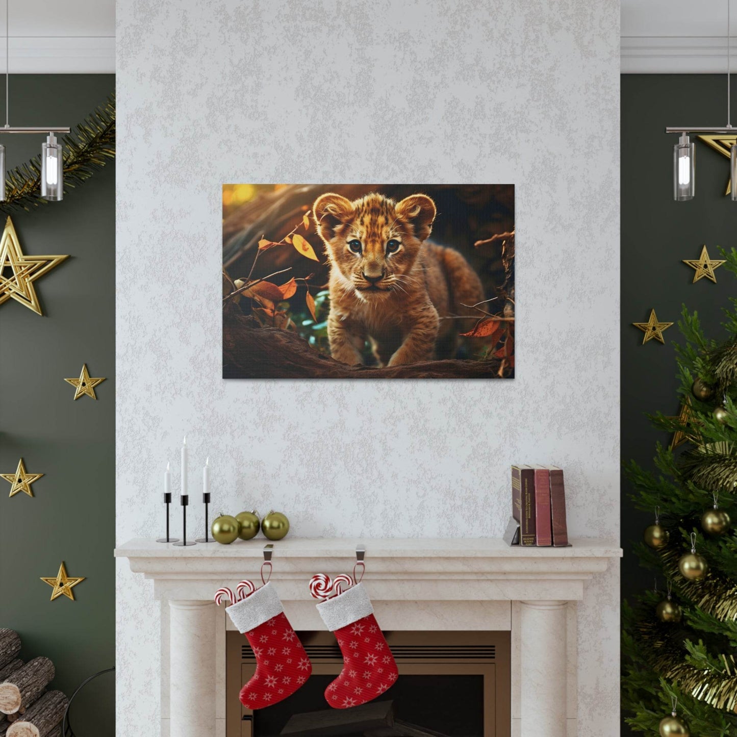 Baby Lion Cub Print Animal Nature Art Safari Nursery Canvas Gallery Wraps Baby Lion Print Large Canvas Art Animal Wall Art Lover Gift - Giftsmojo