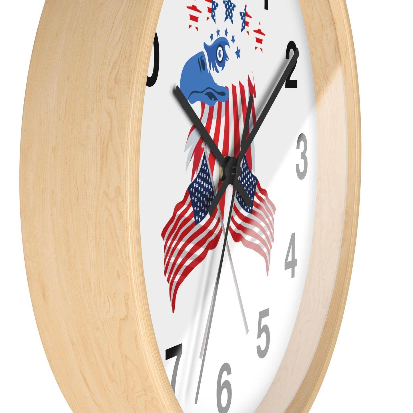 USA Flag Wall Clock, Home decor gift, House Warming gift, New Home Gift, Patriotic Gift School Clock Home Clock Office Clock - Giftsmojo