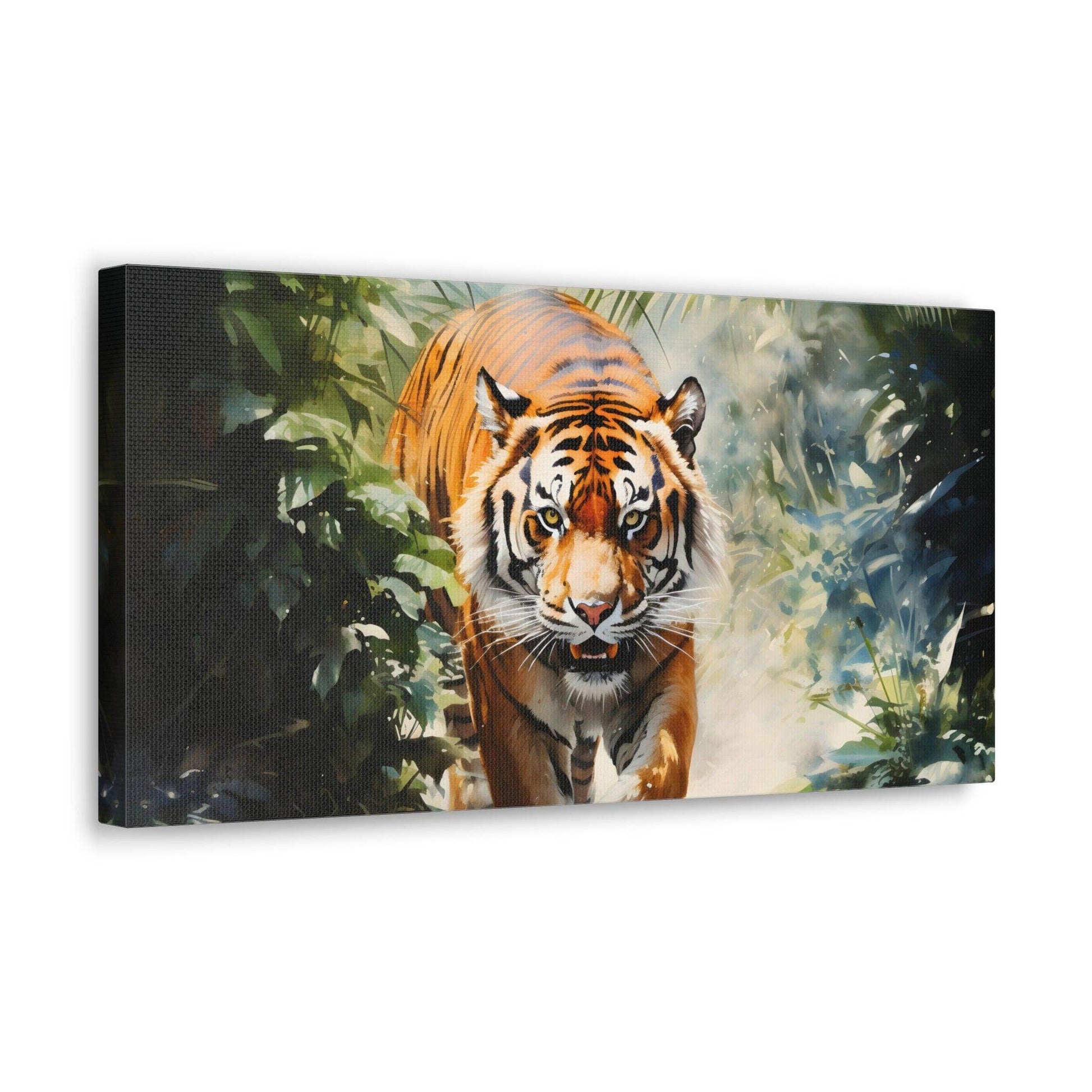 Watercolor Tiger In Nature Art Canvas Gallery Wraps Tiger Print Large Canvas Art Animal Wall Art minimalist Wall Art Lover Gift - Giftsmojo