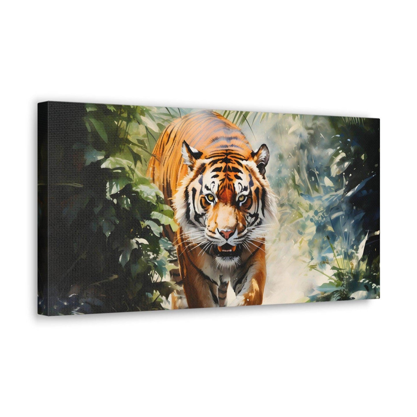 Watercolor Tiger In Nature Art Canvas Gallery Wraps Tiger Print Large Canvas Art Animal Wall Art minimalist Wall Art Lover Gift - Giftsmojo