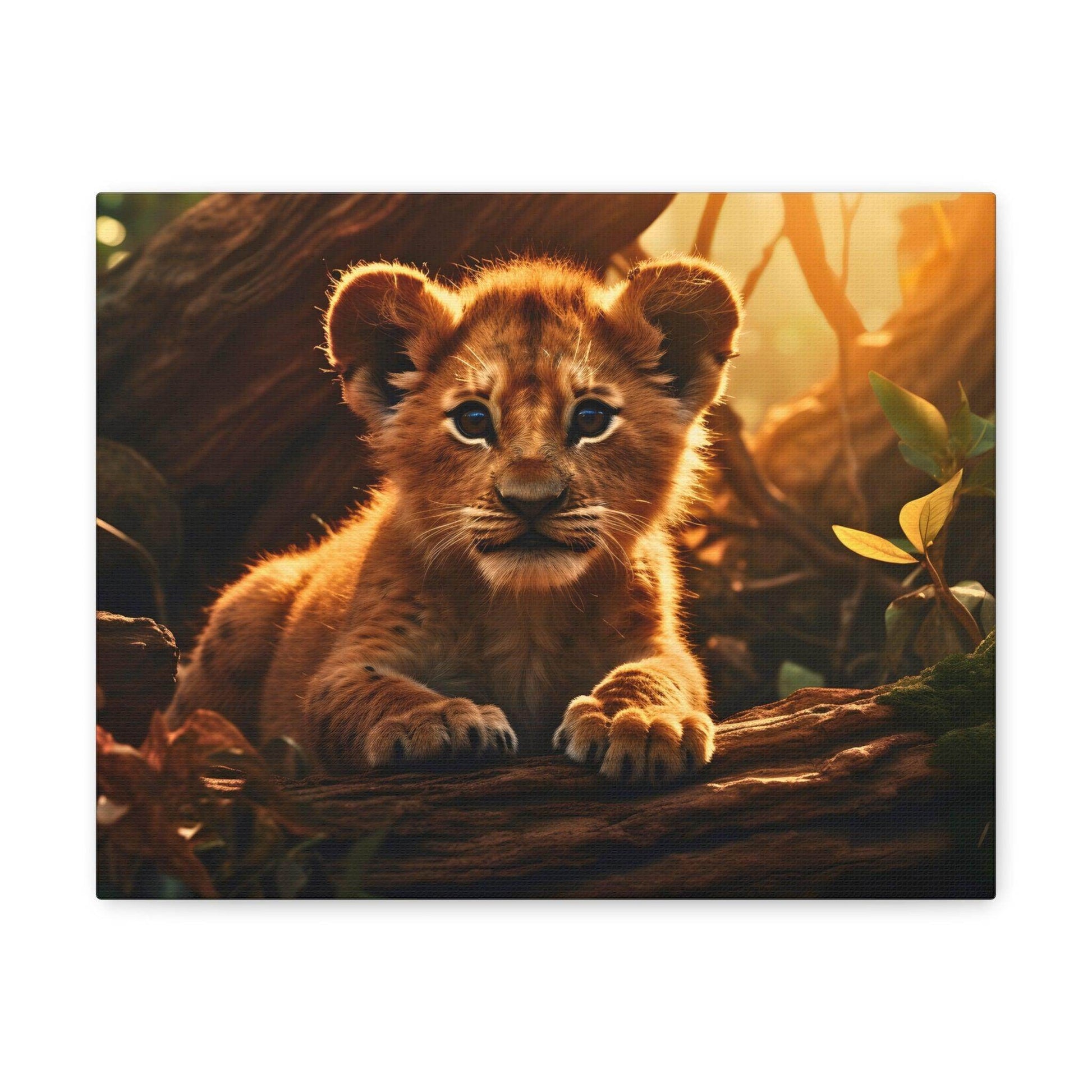 Baby Lion Cub Print Animal Nature Art Safari Nursery Canvas Gallery Wraps Baby Lion Print Large Canvas Art Animal Wall Art Lover Gift - Giftsmojo
