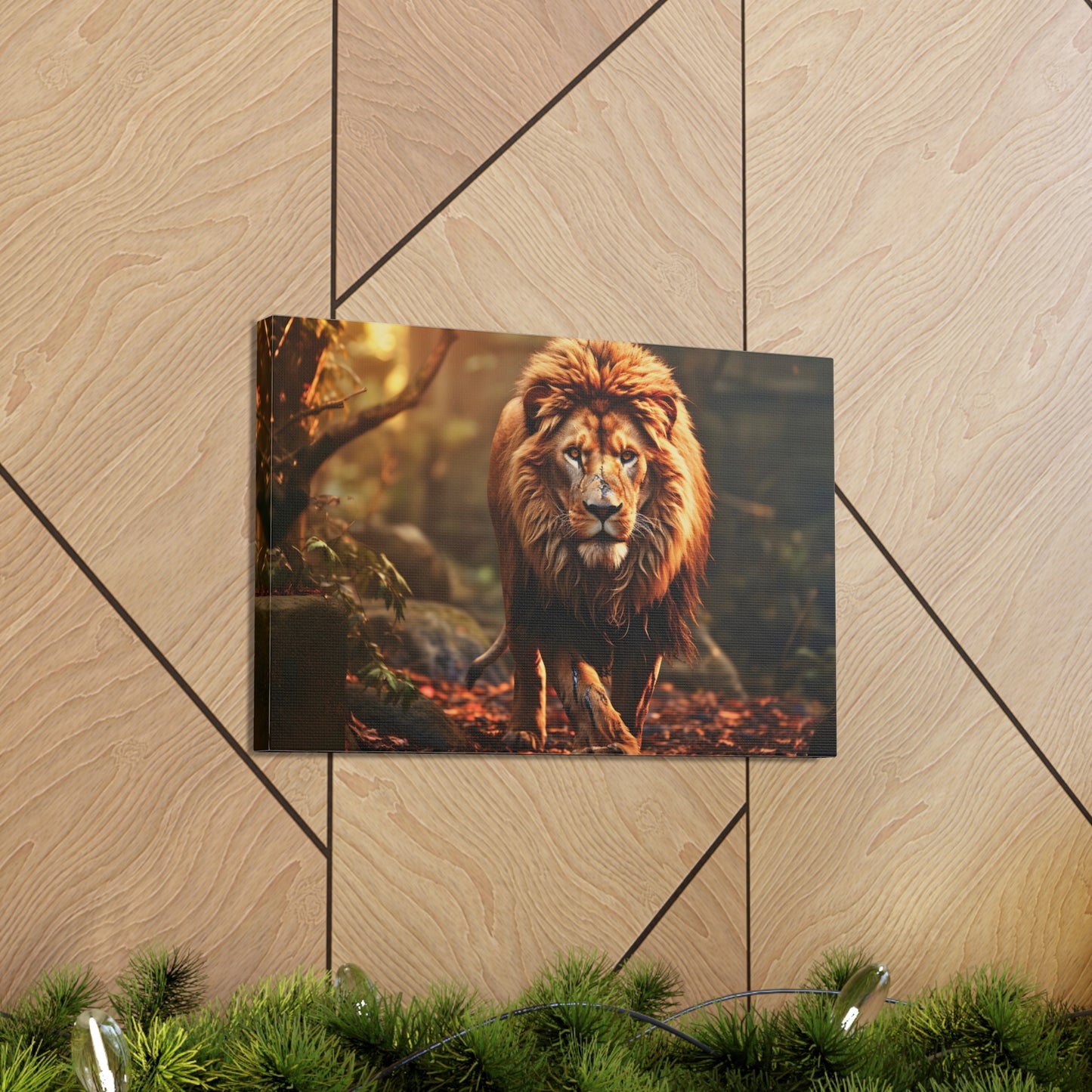 Wounded Lion In Nature Art Canvas Gallery Wraps Lion Print Large Canvas Art Animal Wall Art minimalist Wall Art Lover Gift
