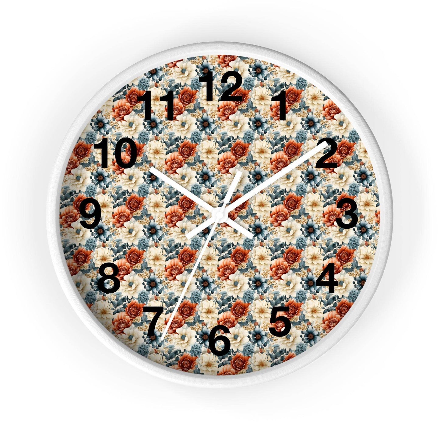 Flower Wall Clock Floral Wall Clock Kids Room Home Decor New Home House Warming Gift New Home Owner, Dorm Room Clock Collage Student Clock - Giftsmojo