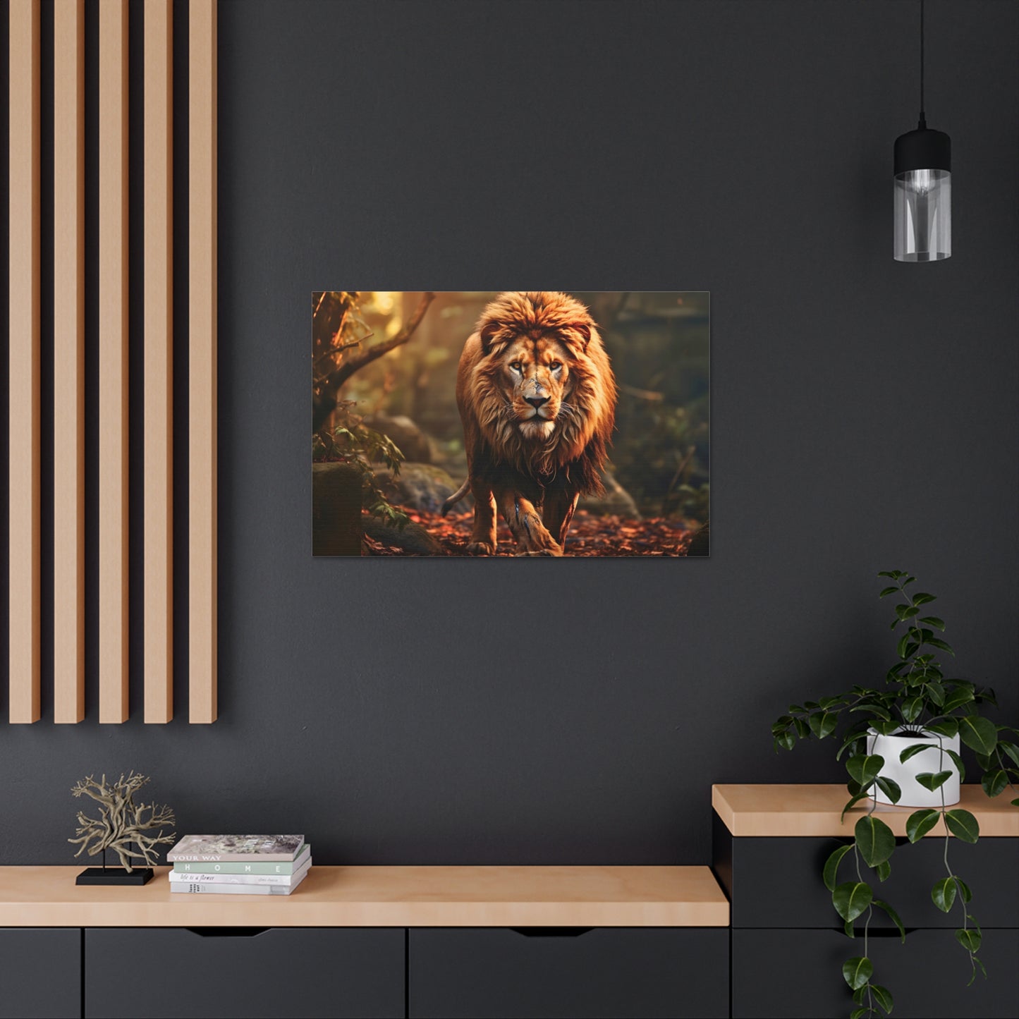 Wounded Lion In Nature Art Canvas Gallery Wraps Lion Print Large Canvas Art Animal Wall Art minimalist Wall Art Lover Gift