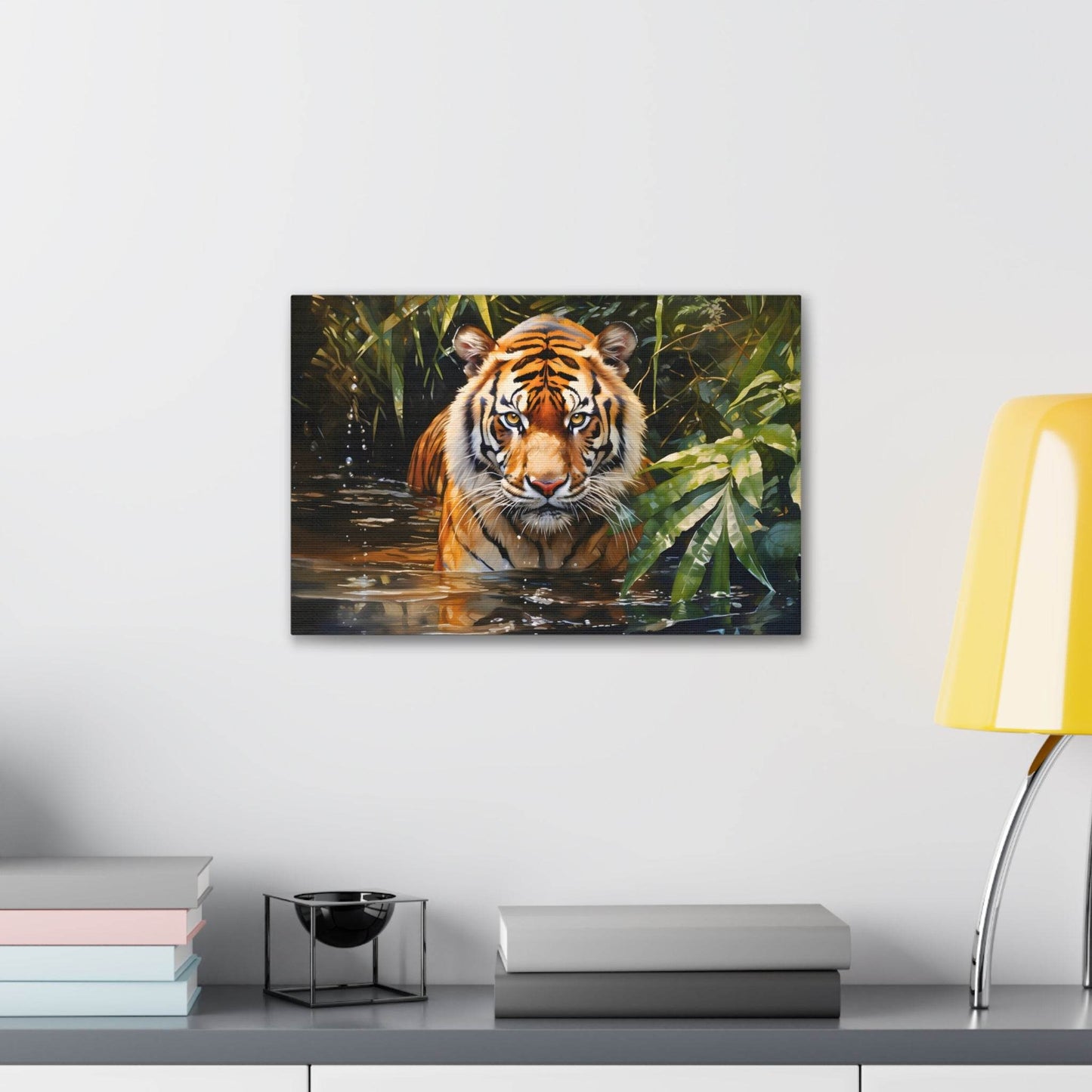 Watercolor Tiger In Nature Art Canvas Gallery Wraps Tiger Print Large Canvas Art Animal Wall Art minimalist Wall Art Lover Gift - Giftsmojo