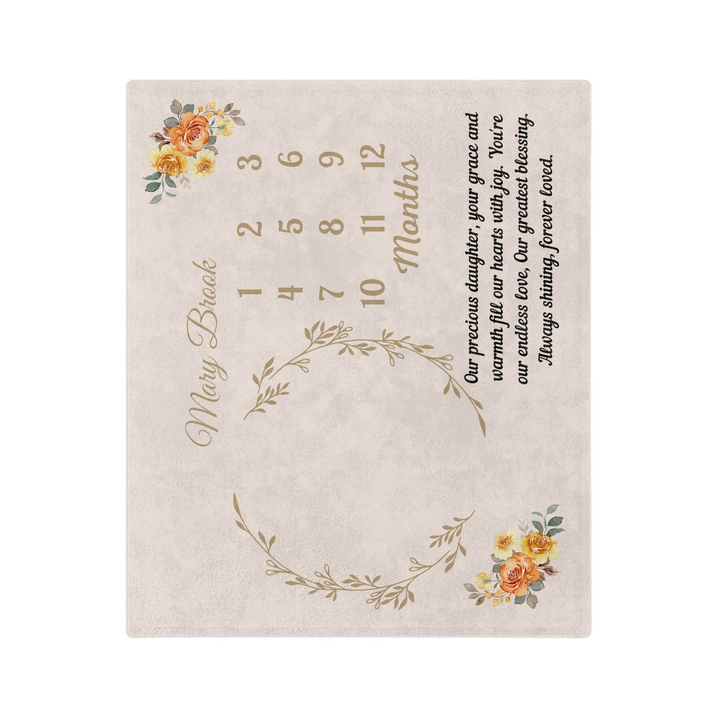 Personalized Daughter Wild Flower Milestone Blanket Custom Blanket Baby Shower Gift - Giftsmojo