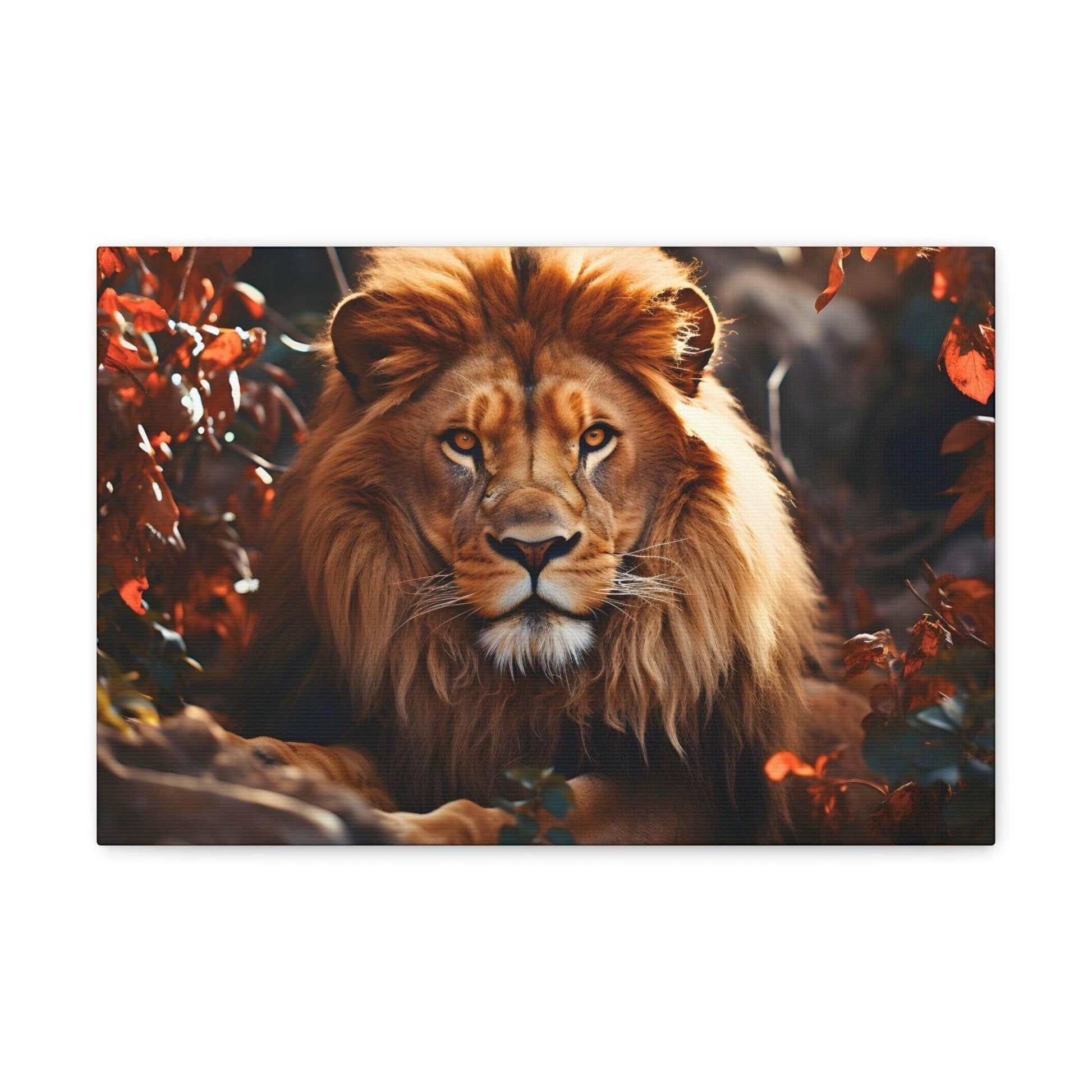 Lion In Nature Art Canvas Gallery Wraps Lion Print Large Canvas Art Animal Wall Art minimalist Wall Art Lover Gift - Giftsmojo