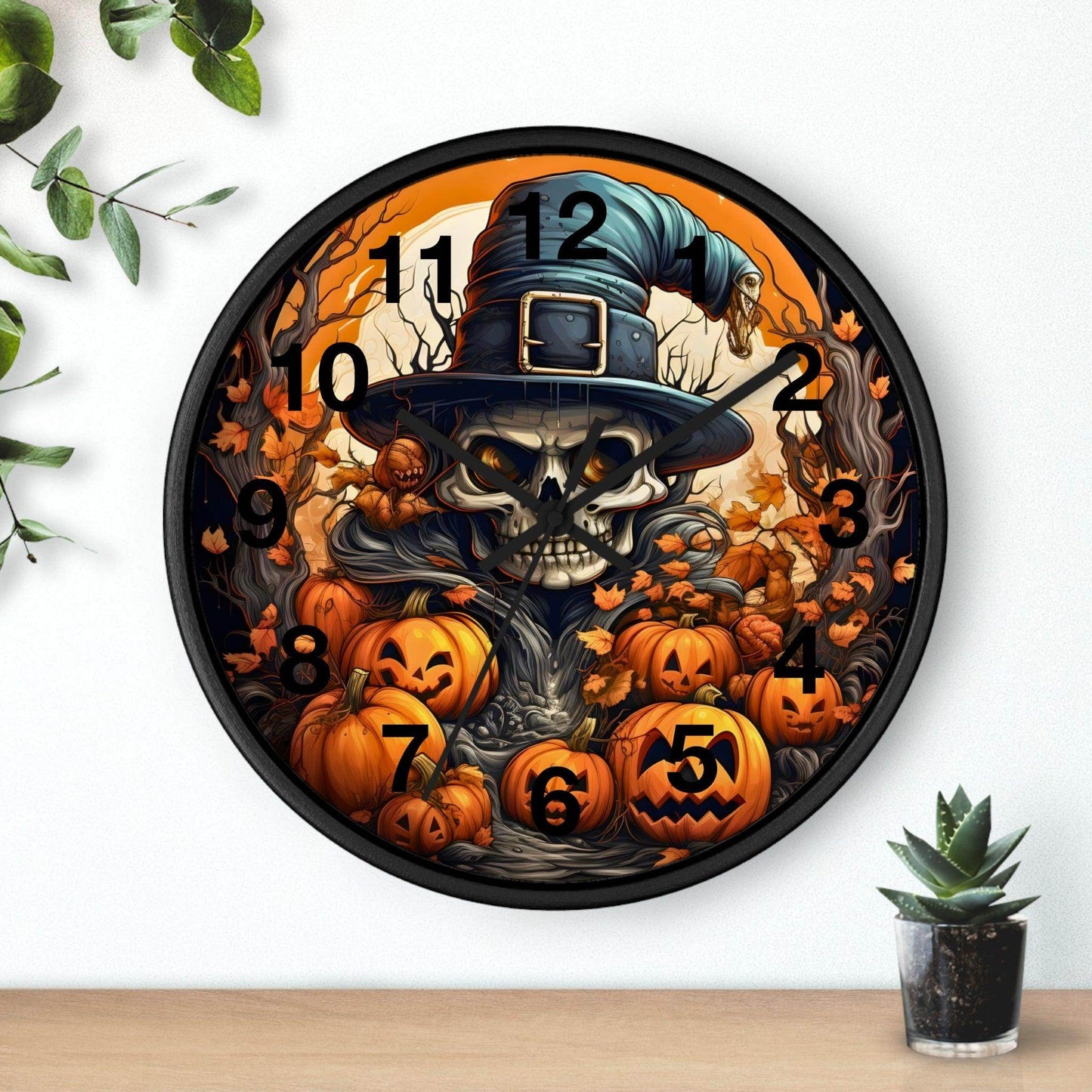 Halloween Ghost Wall Clock Halloween Wall Clocks Home Decor Halloween Clock Fall Clock Halloween Decor - Giftsmojo