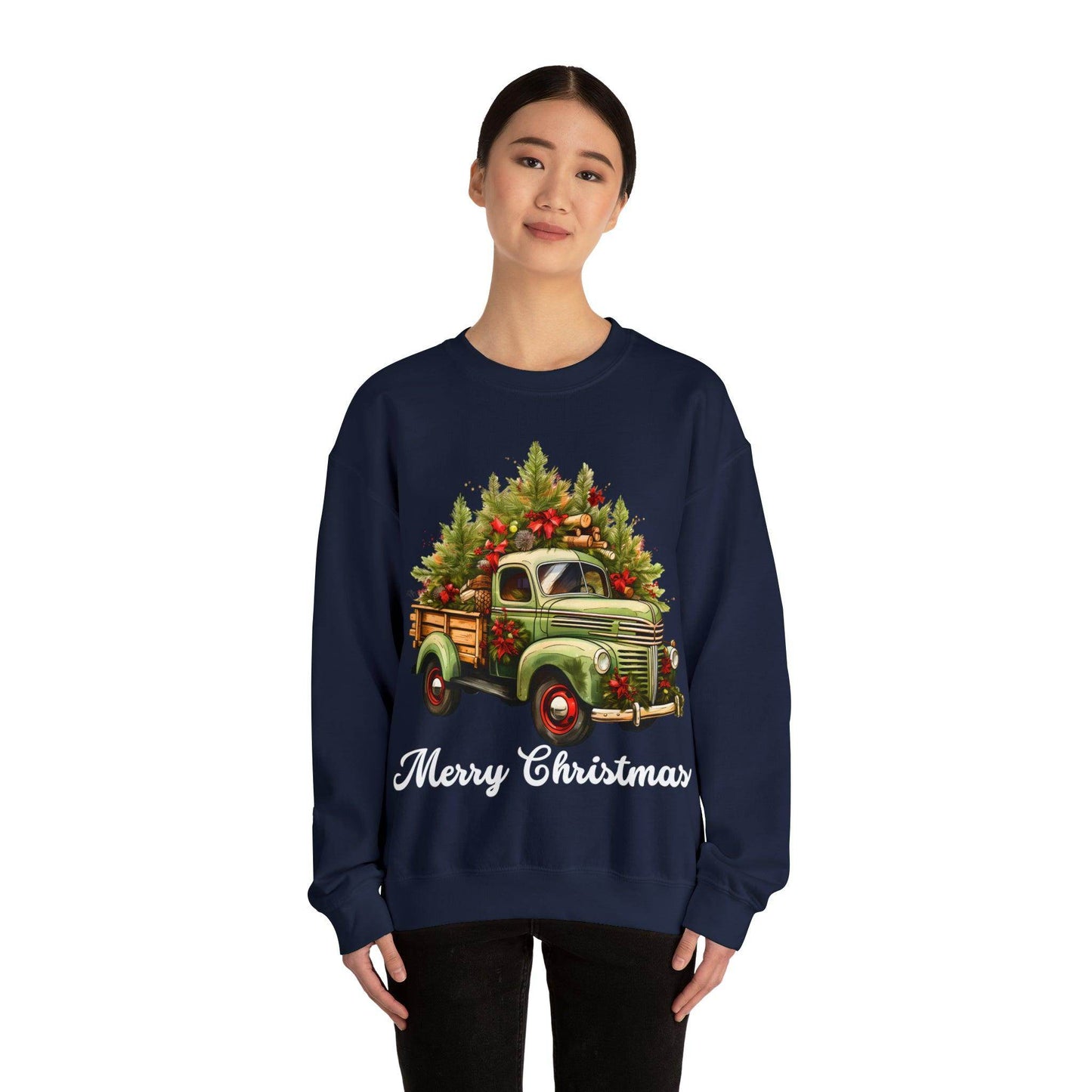 Christmas Sweatshirt Christmas Tree Sweatshirt Christmas Sweater Tree Truck Shirt Christmas Sweatshirt Tree Sweat Pine Tree - Giftsmojo