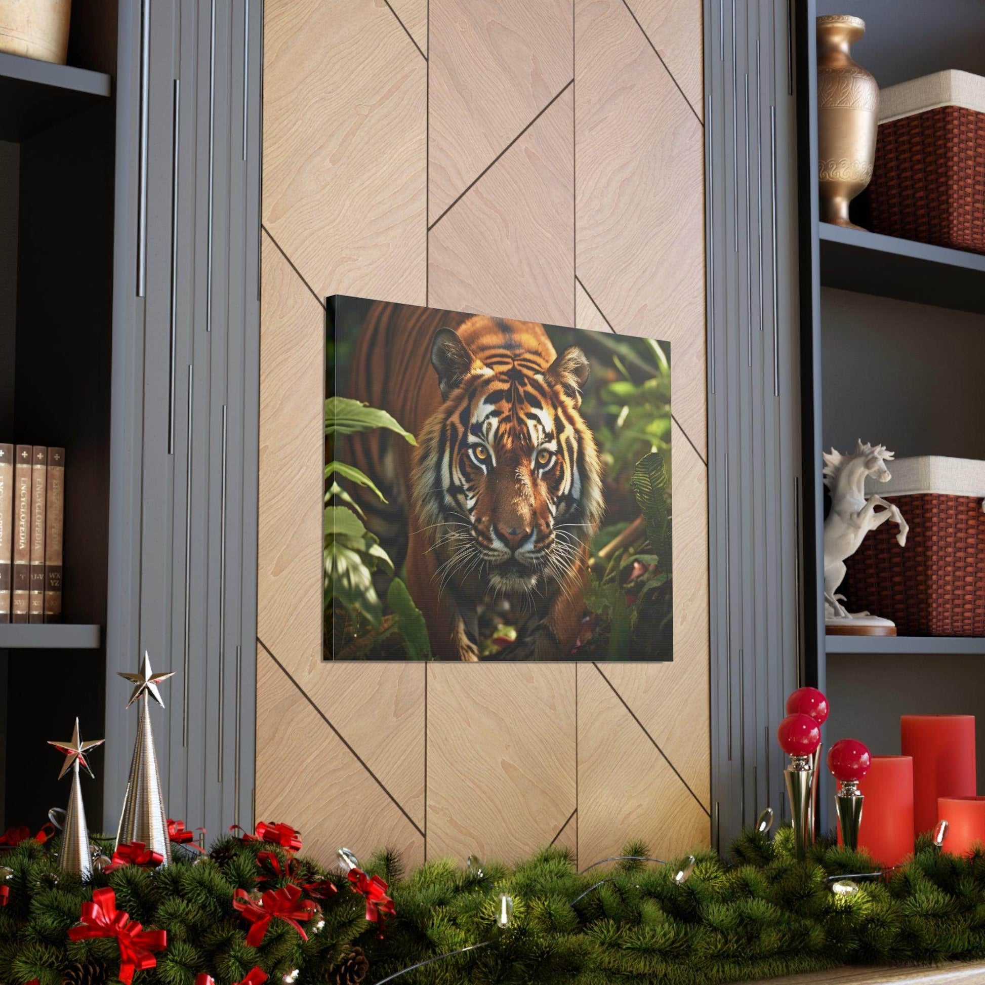 Tiger In Nature Art Canvas Gallery Wraps Tiger Print Large Canvas Art Animal Wall Art minimalist Wall Art Lover Gift - Giftsmojo