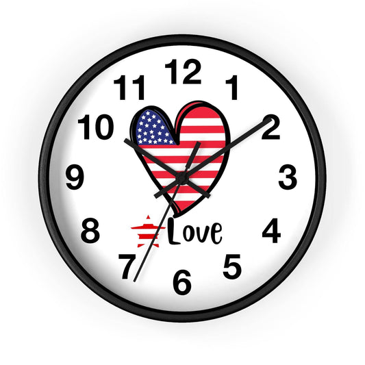 USA Flag Wall Clock, Home Decor gift, House Warming Gift, New Home Gift, Patriotic Gift for Americans Office Clock School Clock Home Clock - Giftsmojo