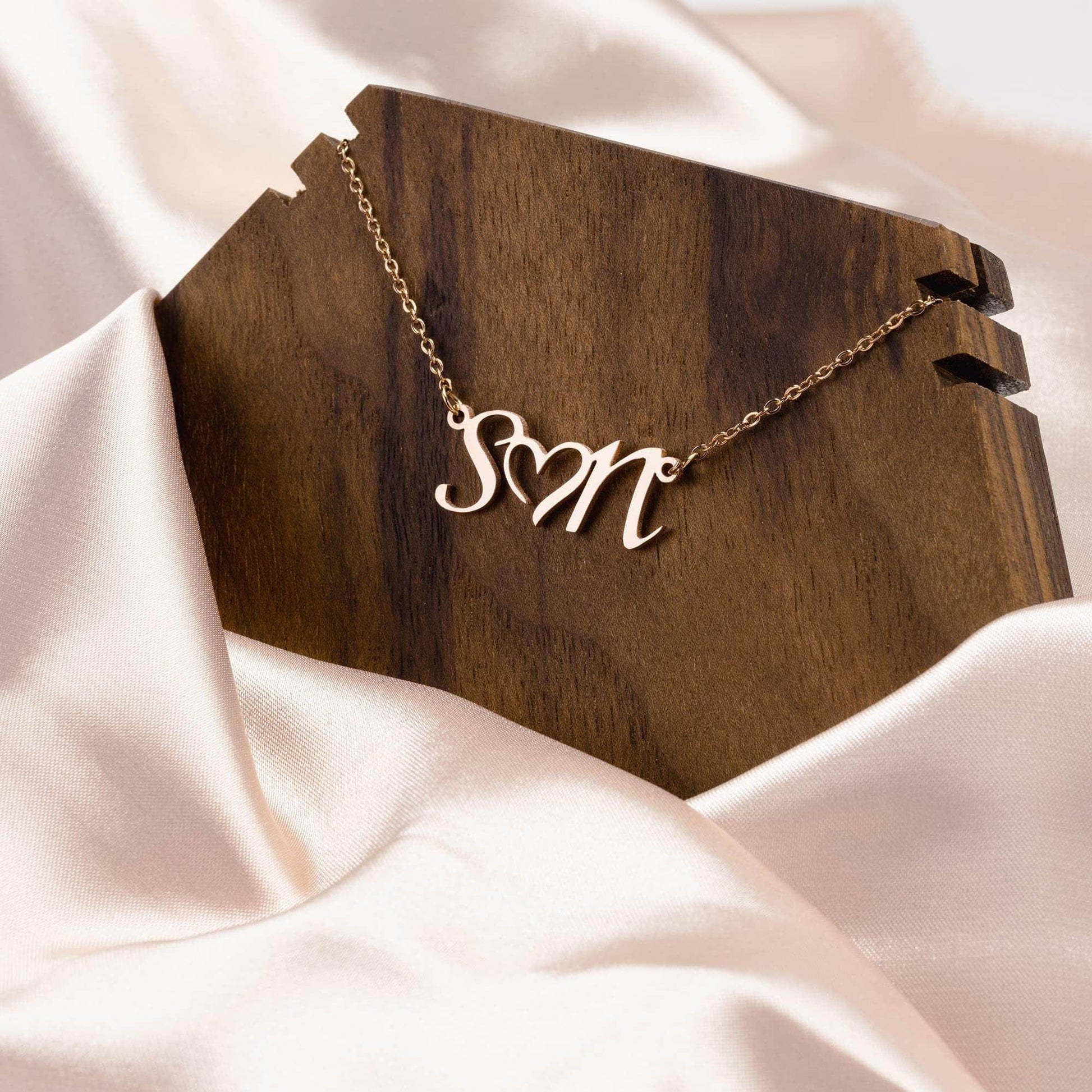 Personalized Double Initial Heart Necklace for Women - Giftsmojo