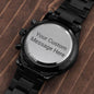 Customizable Engraved Black Chronograph Watch For Men - Giftsmojo