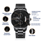 Customizable Engraved Black Chronograph Watch For Men - Giftsmojo
