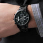 Customizable Engraved Black Chronograph Watch For Men - Giftsmojo