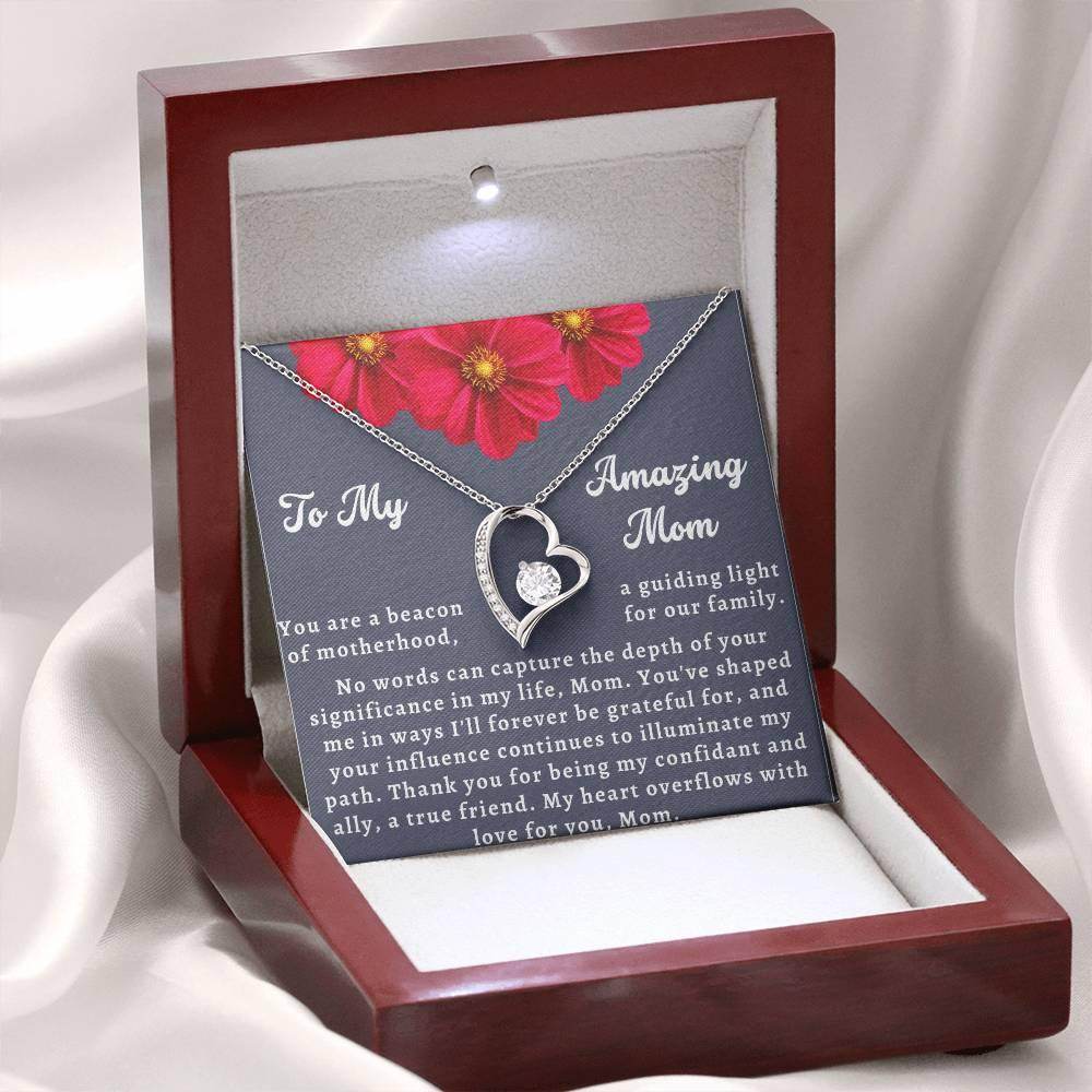 Custom Christmas Necklace Gift To Mom - Forever Love Necklace To My Amazing Mom - Giftsmojo