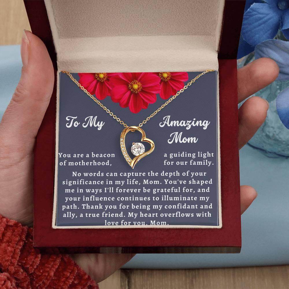 Custom Christmas Necklace Gift To Mom - Forever Love Necklace To My Amazing Mom - Giftsmojo