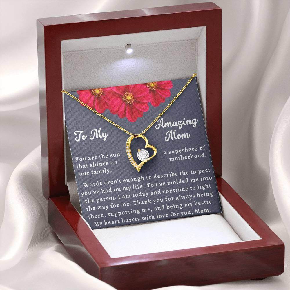 Custom Necklace Gift To Mom for Christmas - Forever Love Necklace To My Amazing Mom - Giftsmojo