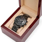 Customizable Engraved Black Chronograph Watch For Men - Giftsmojo