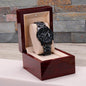 Customizable Engraved Black Chronograph Watch For Men - Giftsmojo
