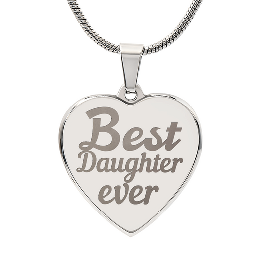 Personalized Engraved Heart Necklace for Daughter