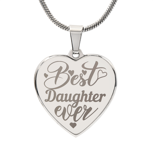 Personalized Engraved Heart Necklace for Daughter