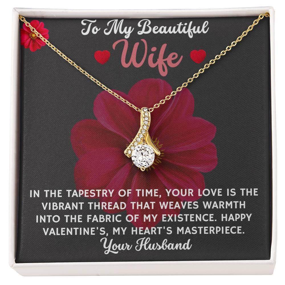 Necklace Gift To My Beautiful Wife - Birthday Gift for Wife from Husband, Soulmate Gift Anniversary Gift for Her, Valentine Gift - Alluring Beauty - Giftsmojo