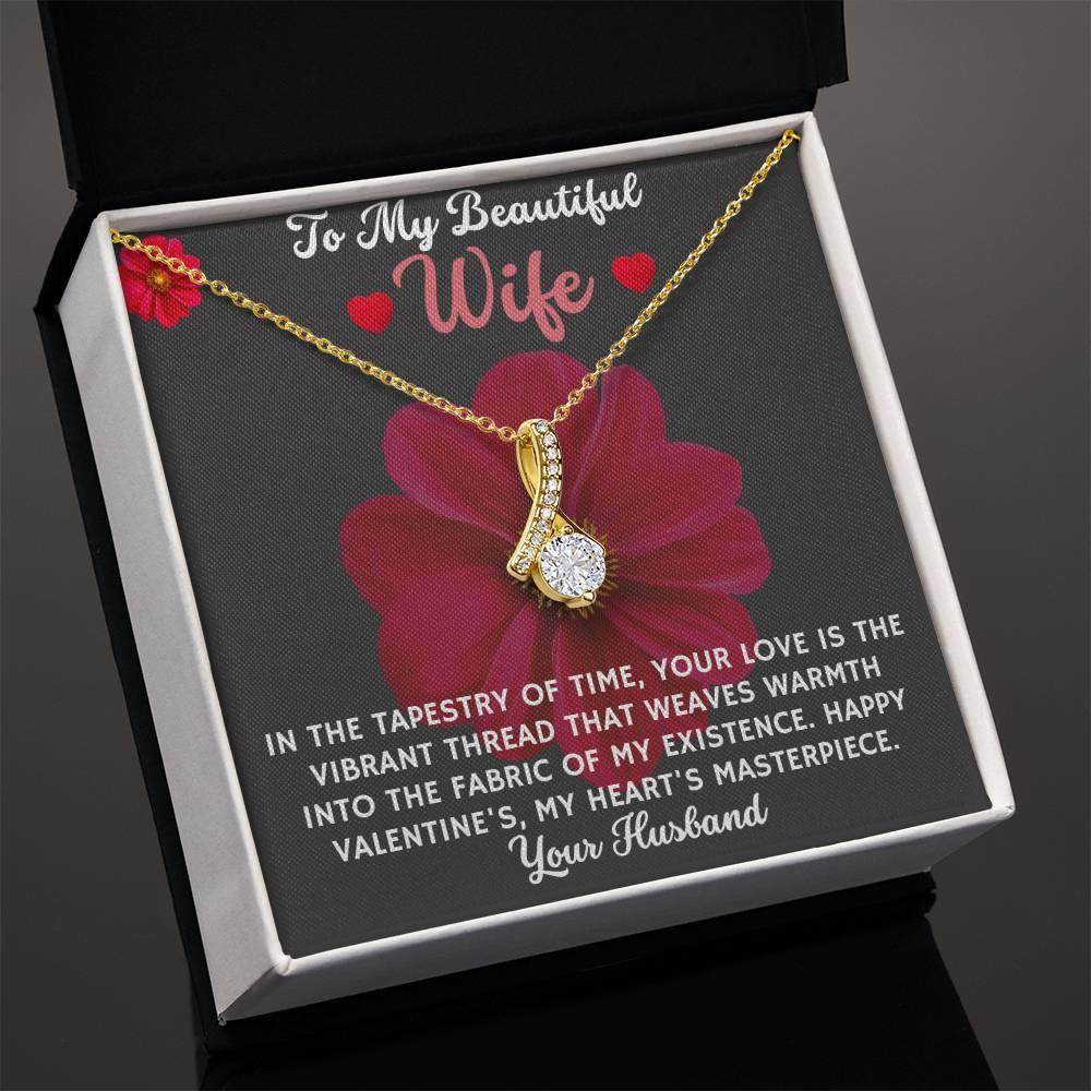 Necklace Gift To My Beautiful Wife - Birthday Gift for Wife from Husband, Soulmate Gift Anniversary Gift for Her, Valentine Gift - Alluring Beauty - Giftsmojo