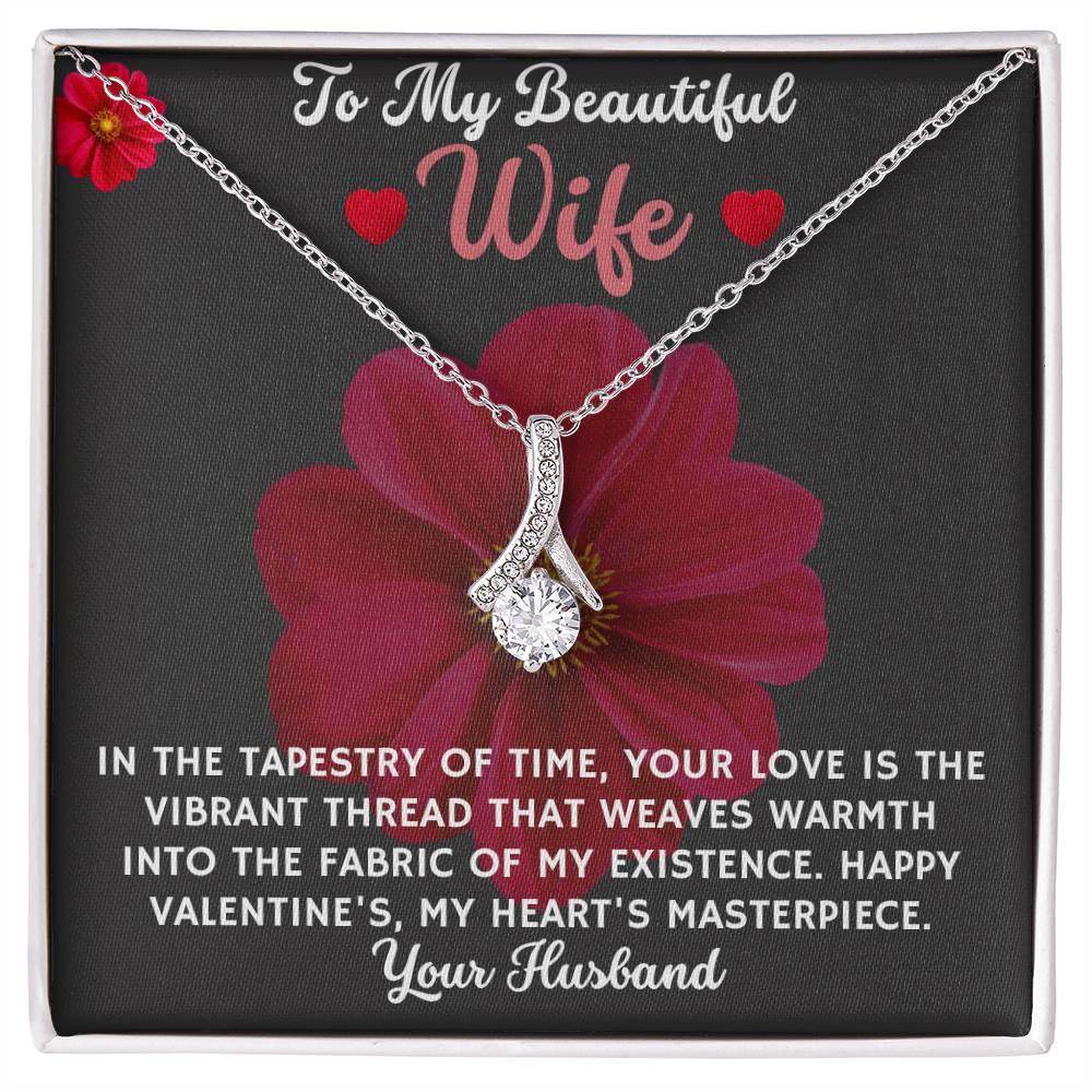 Necklace Gift To My Beautiful Wife - Birthday Gift for Wife from Husband, Soulmate Gift Anniversary Gift for Her, Valentine Gift - Alluring Beauty - Giftsmojo